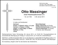 Traueranzeige Otto Massinger