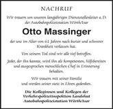 Traueranzeige Otto Massinger