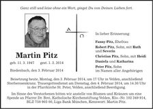 Traueranzeige Martin Pitz
