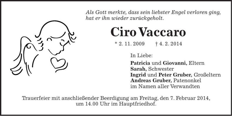 Traueranzeige Ciro Vaccaro
