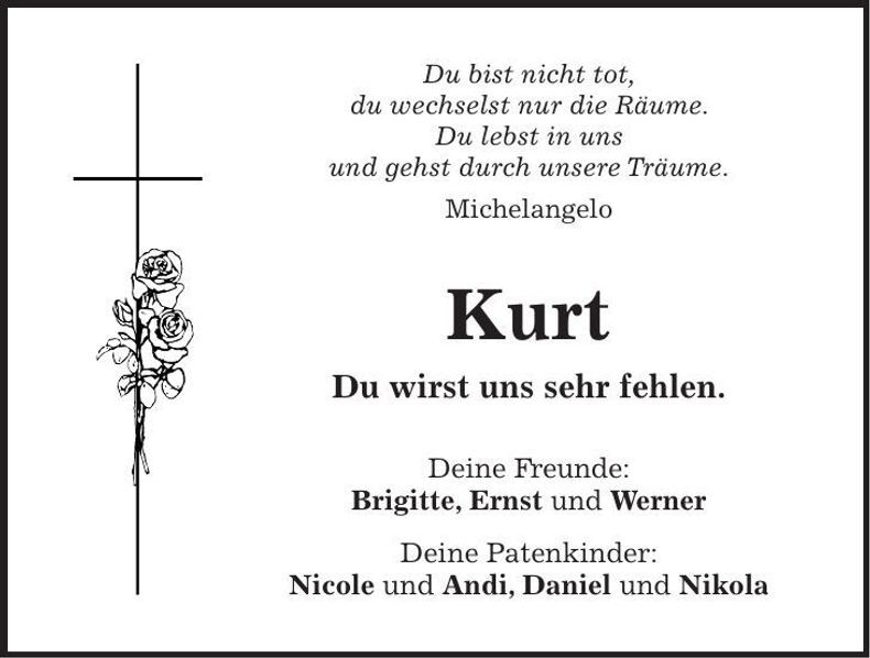 Traueranzeige Kurt Schinhärl