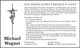 Traueranzeige Michael Wagner