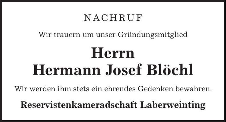 Traueranzeige Hermann Josef Blöchl