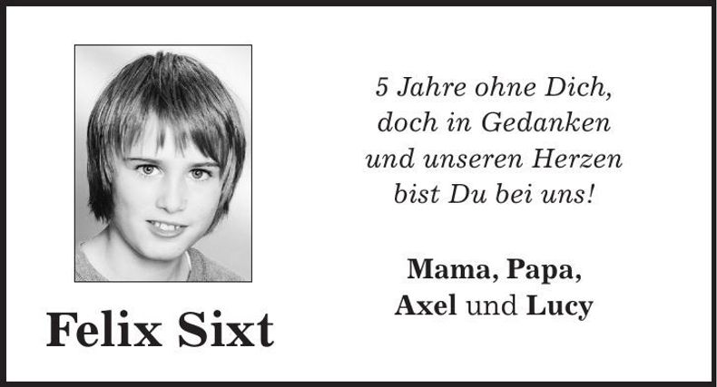 Traueranzeige Felix Sixt