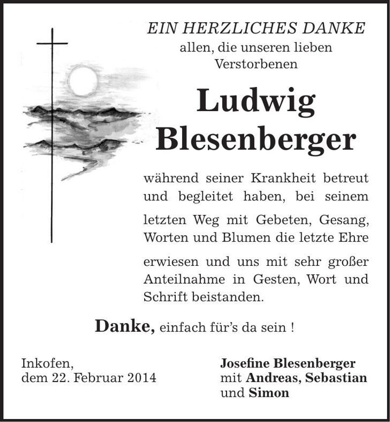 Traueranzeige Ludwig Blesenberger