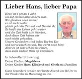 Traueranzeige Johann Körger