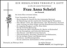 Traueranzeige Anna Scheirl