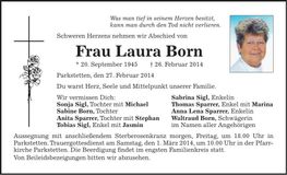 Traueranzeige Laura Born