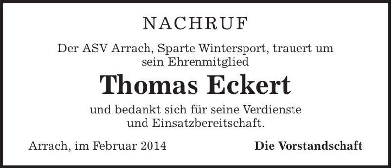Traueranzeige Thomas Eckert