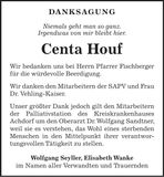 Traueranzeige Centa Houf