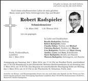 Traueranzeige Robert Radspieler