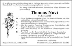 Traueranzeige Thomas Novi
