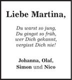 Traueranzeige Martina 