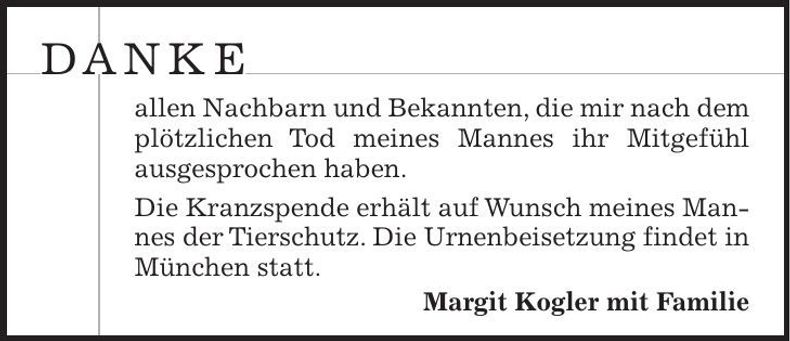 Traueranzeige  Kogler