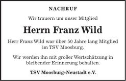 Traueranzeige Franz Bareuther