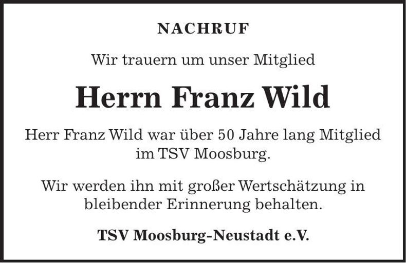 Traueranzeige Franz Bareuther