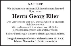 Traueranzeige Georg Eller