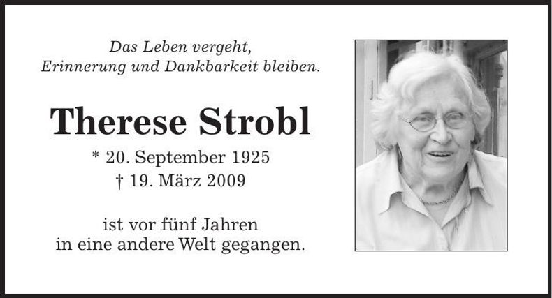 Traueranzeige Therese Strobl