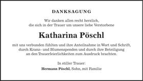 Traueranzeige Katharina Pöschl
