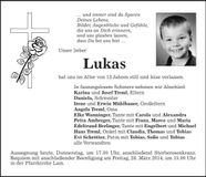 Traueranzeige Lukas Treml