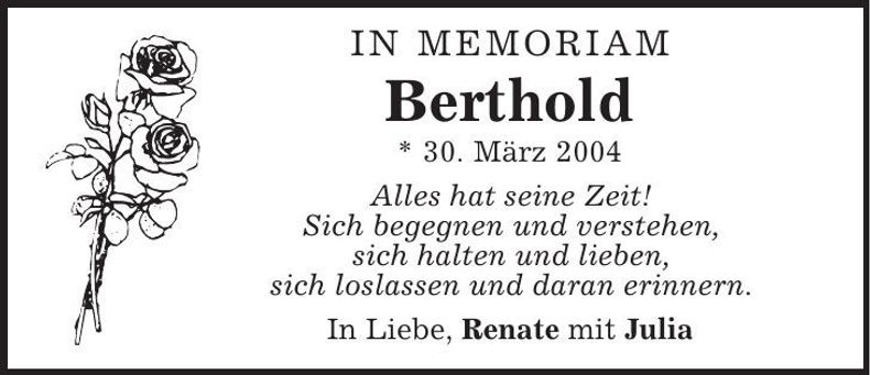 Traueranzeige Berthold 