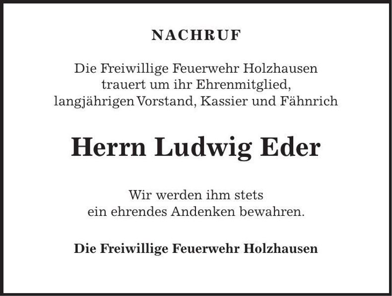 Traueranzeige Ludwig Eder