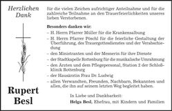 Traueranzeige Rupert Besl