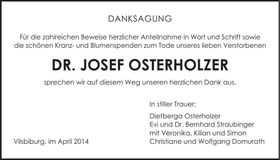 Traueranzeige Josef Osterholzer