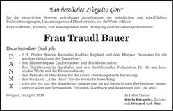 Traueranzeige Traudl Bauer