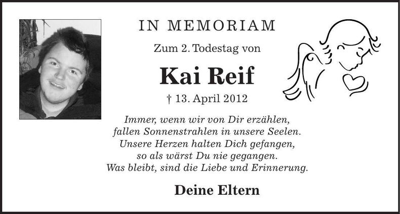 Traueranzeige Kai Reif