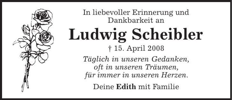 Traueranzeige Ludwig Scheibler