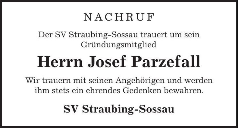 Traueranzeige Josef Parzefall