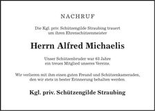 Traueranzeige Alfred Michaelis