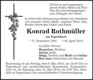 Traueranzeige Konrad Rothmüller