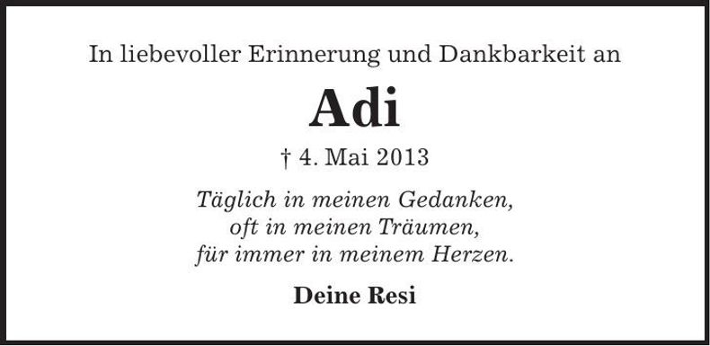 Traueranzeige Adi 