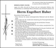 Traueranzeige Engelbert Huber