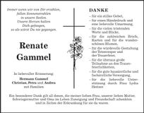 Traueranzeige Renate Gammel