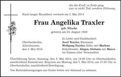 Traueranzeige Angelika Traxler