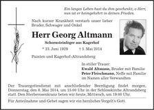 Traueranzeige Georg Altmann
