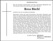 Traueranzeige Rosa Büchl