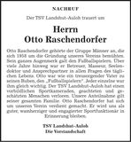 Traueranzeige Otto Raschendorfer