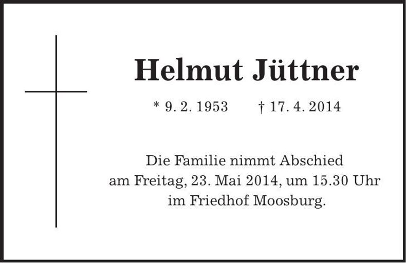 Traueranzeige Helmut Jüttner