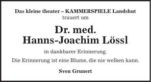 Traueranzeige Hanns-Joachim Lössl