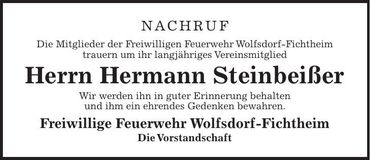 Traueranzeige Hermann Steinbeißer