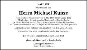 Traueranzeige Michael Kunze