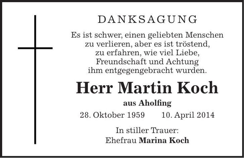 Traueranzeige Martin Koch