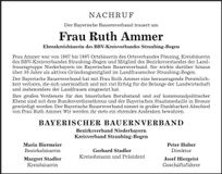 Traueranzeige Ruth Ammer