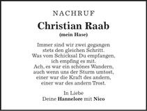 Traueranzeige Christian Raab