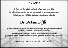 Traueranzeige Achim Dr. Eiffler