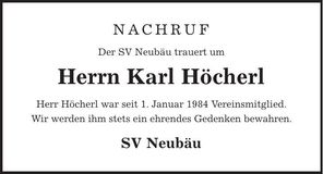 Traueranzeige Karl Höcherl